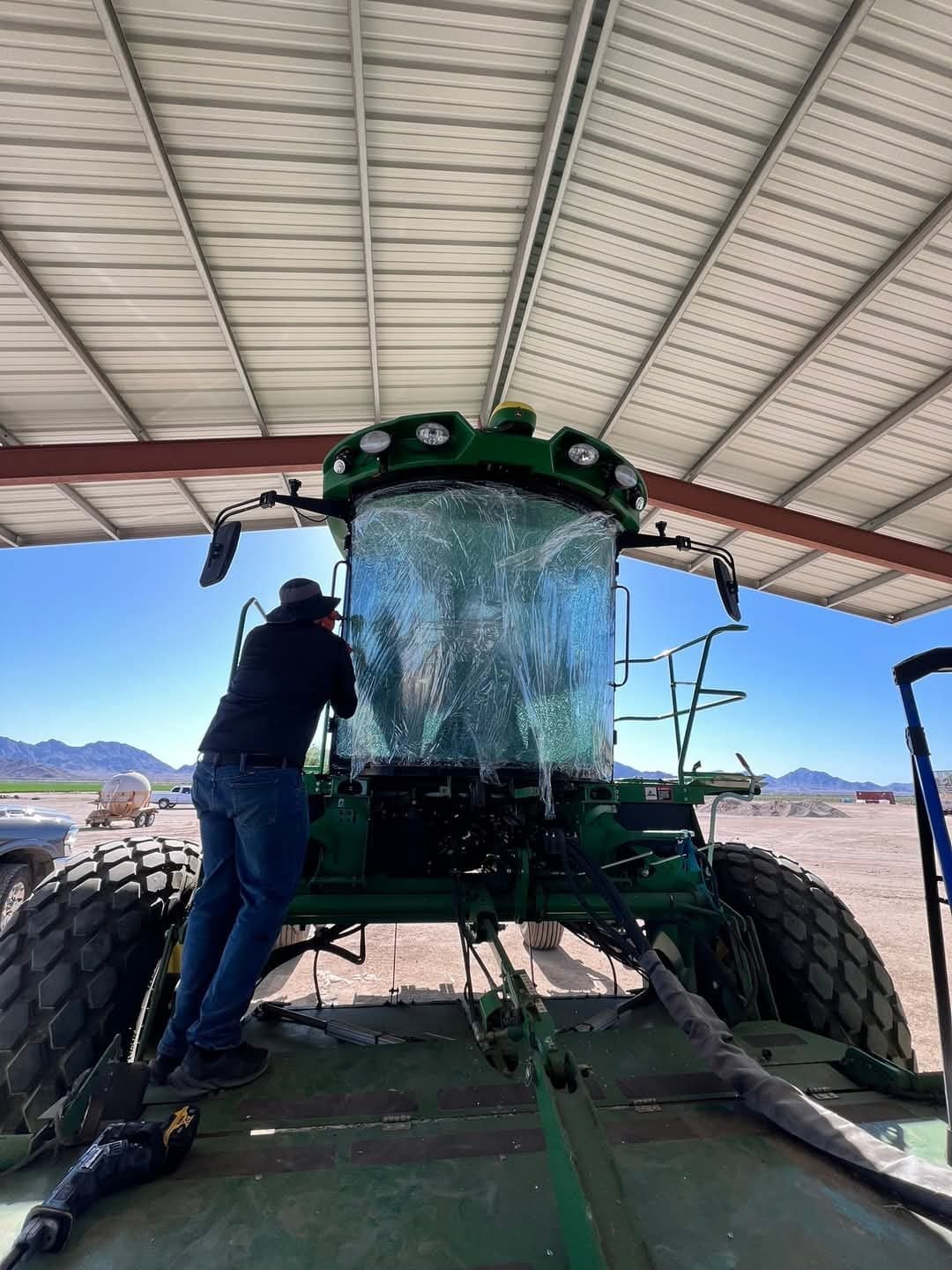 Agricultural machinery windshield replacement